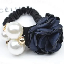 Online 1pc Women's Hair Ties Scrunchie For Street Daily Holiday Handmade Pearl Fabric Light Pink Light Purple Green Women Accessories