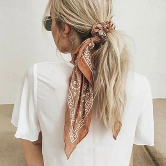 Hot 1pc Women's Headbands Bandana Hair Scarf For Street Gift Holiday Head Handmade Fabric Black Blue Dark Red Women Accessories