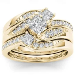 Outlet 3pcs Band Ring Ring For Women's Gift Prom Date Rhinestone Alloy Women Trendy Jewelry