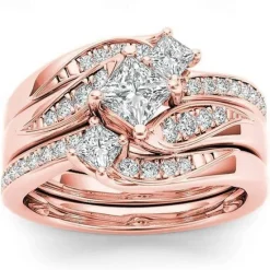 Outlet 3pcs Band Ring Ring For Women's Gift Prom Date Rhinestone Alloy Women Trendy Jewelry