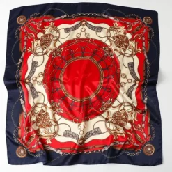 Clearance 1pcs 90*90cm Fashion Chain Print Scarves Women Shawl Satin Hijab Female Bandana Square Ladies Foulard Wrap Pareo Headcloth Women Scarves