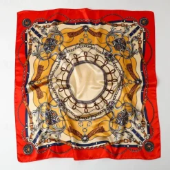 Clearance 1pcs 90*90cm Fashion Chain Print Scarves Women Shawl Satin Hijab Female Bandana Square Ladies Foulard Wrap Pareo Headcloth Women Scarves