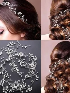 5pcs Keendarmi Bridal Hair Vine Crystal Wedding Head Piece Bride Wedding Hair Vine Hair Accessories for Bridesmaid and Flowergirls Women Accessories
