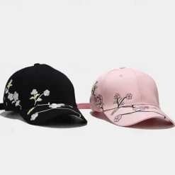 New 1pcs New High Quality Unisex Cotton Outdoor Baseball Cap Plum Embroidery Snapback Fashion Sports Hats For Men & Women Cap Women Hats