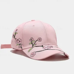 New 1pcs New High Quality Unisex Cotton Outdoor Baseball Cap Plum Embroidery Snapback Fashion Sports Hats For Men & Women Cap Women Hats