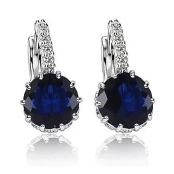 Sale 2pcs Stud Earrings Hoop Earrings For Women's Cubic Zirconia Citrine Wedding Party Casual Zircon Alloy Solitaire Round Cut Graduation Women Trendy Jewelry