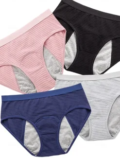 New Period Underwear Leak Proof Hipster Cotton Menstrual Panties Women Heavy Flow First Period Starter Kit Briefs Home Outfits Women Lingerie