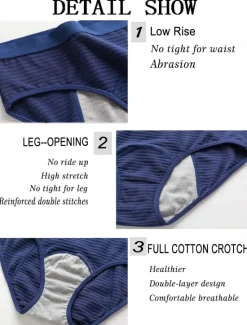 New Period Underwear Leak Proof Hipster Cotton Menstrual Panties Women Heavy Flow First Period Starter Kit Briefs Home Outfits Women Lingerie