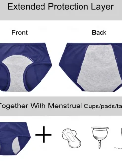 New Period Underwear Leak Proof Hipster Cotton Menstrual Panties Women Heavy Flow First Period Starter Kit Briefs Home Outfits Women Lingerie