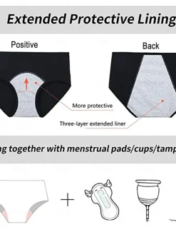 New Period Underwear Leak Proof Hipster Cotton Menstrual Panties Women Heavy Flow First Period Starter Kit Briefs Home Outfits Women Lingerie