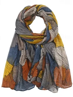Outlet Retro Plant Print Scarves Women Ginkgo Leaf Printing Shawl And Wraps Laday Foulard Flower Hijab Long Style Scarf Women Scarves