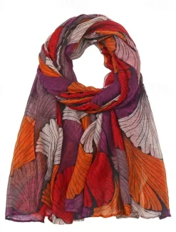 Outlet Retro Plant Print Scarves Women Ginkgo Leaf Printing Shawl And Wraps Laday Foulard Flower Hijab Long Style Scarf Women Scarves