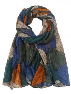 Outlet Retro Plant Print Scarves Women Ginkgo Leaf Printing Shawl And Wraps Laday Foulard Flower Hijab Long Style Scarf Women Scarves