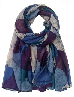 Outlet Retro Plant Print Scarves Women Ginkgo Leaf Printing Shawl And Wraps Laday Foulard Flower Hijab Long Style Scarf Women Scarves