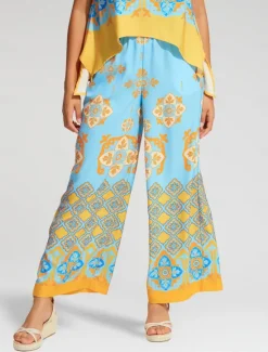 Satin Bohemia Wide Leg Pocket Pants Women Pants