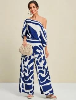 Outlet Satin Casual Elegant Wide Leg Pants Women Pants