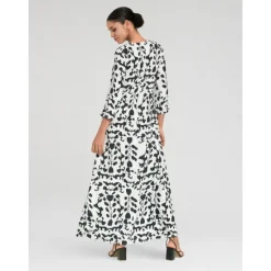 Clearance Satin Floral Geometric Maxi Dress Women Vacation Dresses