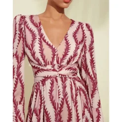 Satin Floral V Neck Maxi Dress White Long Sleeve Wedding Guest Dress Ascot Dress Women Casual Dress|Vacation Dresses