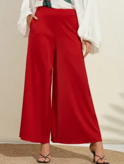 Satin Printed Puff Sleeve Cold Shoulder Culottes Set Women Two Piece Sets