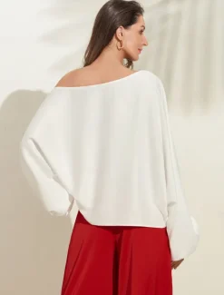 Satin Printed Puff Sleeve Cold Shoulder Culottes Set Women Two Piece Sets