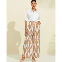 Sale Satin Straight Pocket Full Length Pants Women Pants