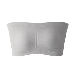 Online Seamless Bandeau Bra Plus Size Strapless Stretchy Tube Top Bra with Removable Pads for Women Home Outfits Women Lingerie