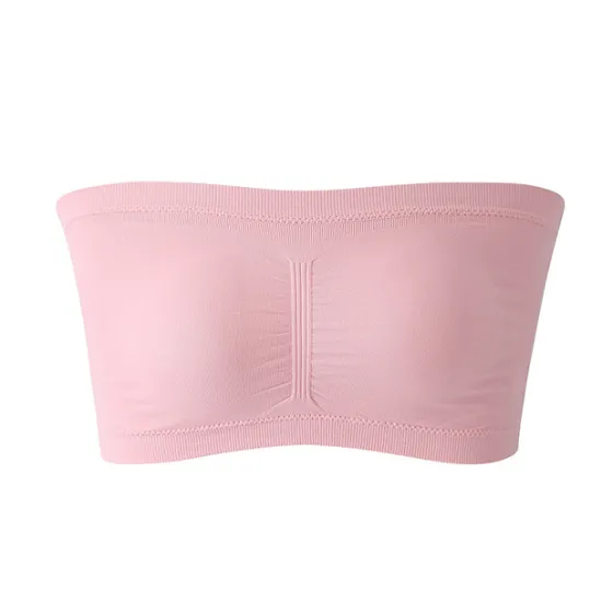 Online Seamless Bandeau Bra Plus Size Strapless Stretchy Tube Top Bra with Removable Pads for Women Home Outfits Women Lingerie