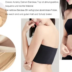 Online Seamless Bandeau Bra Plus Size Strapless Stretchy Tube Top Bra with Removable Pads for Women Home Outfits Women Lingerie