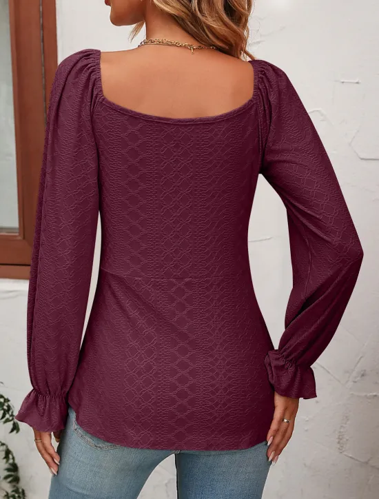 Sale Shirt Blouse Women's Black White Pink Solid / Plain Color Lace up Valentine's Day Daily Fashion V Neck Regular Fit S Women Tunic Tops