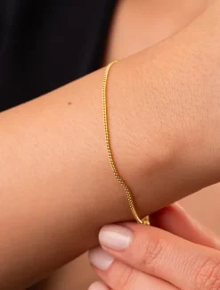 Best Single Strand Blessed Stylish Titanium Steel Bracelet Jewelry Gold twist bracelet / Gold Water Wave Bracelet / Gold Box Chain Bracelet For Daily Women Accessories