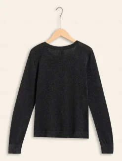 Discount Slash Neck Button Up Cropped Knit Top Women Pullovers & Tops