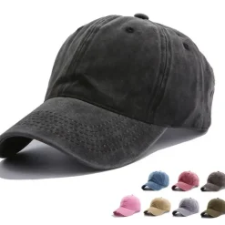 Clearance Solid Spring Summer Washing Cap Women Ponytail Baseball Cap Fashion Hats Men Baseball Cap Cotton Outdoor Simple Vintag Visor Casual Cap Women Hats