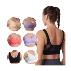 New Sport Bra Yoga Sports Underwear Hollow Mesh Ventilation Holes Large Size No Steel Ring Sports Bra Vest Women Home Outfits Women Lingerie