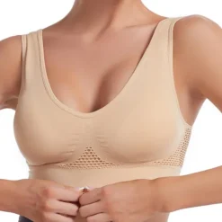 New Sport Bra Yoga Sports Underwear Hollow Mesh Ventilation Holes Large Size No Steel Ring Sports Bra Vest Women Home Outfits Women Lingerie
