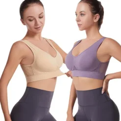 New Sport Bra Yoga Sports Underwear Hollow Mesh Ventilation Holes Large Size No Steel Ring Sports Bra Vest Women Home Outfits Women Lingerie