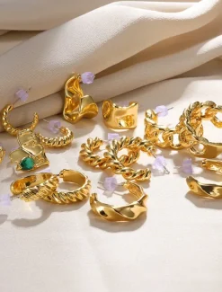 Online Stud Earrings Vintage Style Alphabet Shape Earrings Jewelry Gold-Pearl / Gold For Work Street Gift Women Trendy Jewelry|Spring Accessories