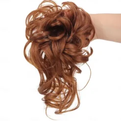 Sale synthetic bun wig messy long beard hair ring elastic hair bag wig ring fluffy hair ring ball head Women Accessories