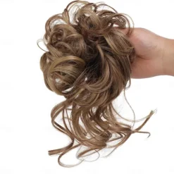 Sale synthetic bun wig messy long beard hair ring elastic hair bag wig ring fluffy hair ring ball head Women Accessories