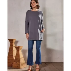 New T Shirt Women's Black Solid / Plain Color Patchwork Pocket Street Daily Daily Classic Round Neck Regular Fit S Women Tunic Tops