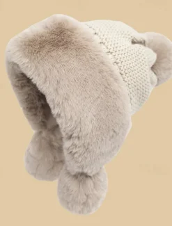 Outlet Thicken Bomber Hats New Style Women Fur Ball Plus Velvet Warm Hood Outdoor Winter Cold-Proof Fashion Cute Woolen Cap Women Hats