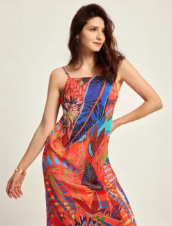 Sale Tropical Print Summer Fashion Vacation Maxi Dress Women Vacation Dresses|Casual Dress