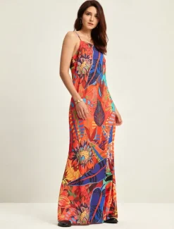 Sale Tropical Print Summer Fashion Vacation Maxi Dress Women Vacation Dresses|Casual Dress