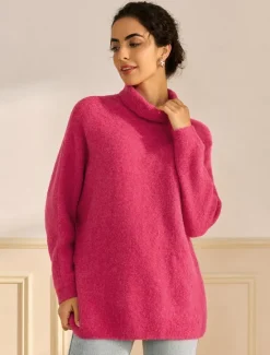 Discount Turtleneck Ribbed Knit Wool Blend Drop Shoulder Batwing Sleeve Pullover Sweater Women Ugly Sweater