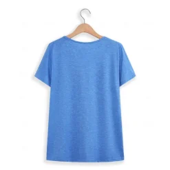 Valentine Women's Heart T Shirt Basic Regular Tops Short Sleeve V Neck Print Regular Fit Valentine Weekend Red Blue Purple Green Gray Women T-Shirts