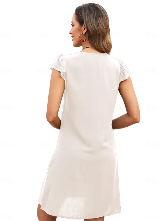 Best Valentine's Day Women's Normal Mini Dress Petite Dress Boho Chic Dresses A Line Dress Boho Dress Bohemia Stylish Classic Cap Sleeve Cold Shoulder Vacation Party Daily Form Fit Geometric Plain Women Floral Dresses