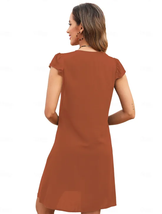 Best Valentine's Day Women's Normal Mini Dress Petite Dress Boho Chic Dresses A Line Dress Boho Dress Bohemia Stylish Classic Cap Sleeve Cold Shoulder Vacation Party Daily Form Fit Geometric Plain Women Floral Dresses