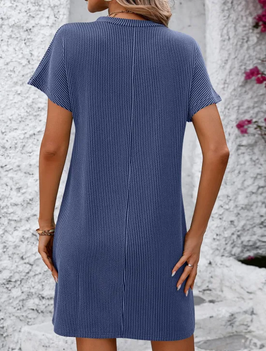 Online Valentine's Day Women's Normal Mini Dress Casual Dress Boho Chic Dresses Shift Dress Bohemia Cute Stylish Cap Sleeve Batwing Sleeve Vacation Home Party Form Fit Stripe Short Sleeve Crew Neck Black Women T Shirt Dresses