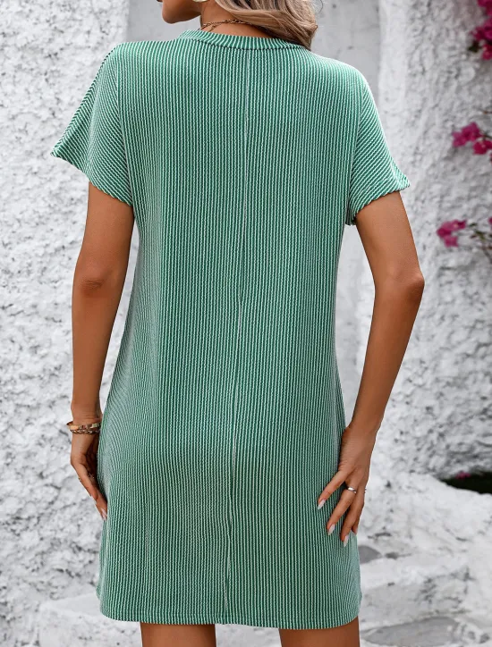 Online Valentine's Day Women's Normal Mini Dress Casual Dress Boho Chic Dresses Shift Dress Bohemia Cute Stylish Cap Sleeve Batwing Sleeve Vacation Home Party Form Fit Stripe Short Sleeve Crew Neck Black Women T Shirt Dresses