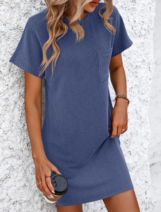 Online Valentine's Day Women's Normal Mini Dress Casual Dress Boho Chic Dresses Shift Dress Bohemia Cute Stylish Cap Sleeve Batwing Sleeve Vacation Home Party Form Fit Stripe Short Sleeve Crew Neck Black Women T Shirt Dresses