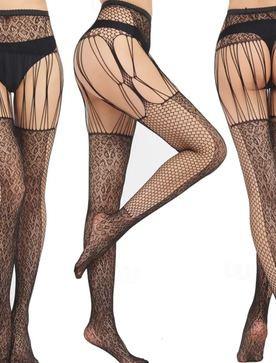 Clearance Women All Seasons Tights Casual Cosplay No Waist Stretchy Floral Style Jacquard Cosplay Lolita Sweet Quinceañera & Sweet Sixteen Club One-Size Women Tights